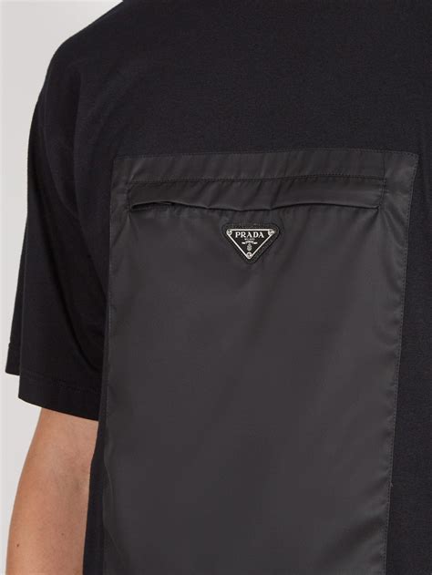 prada black t shirt with pocket|Prada long sleeve t shirt.